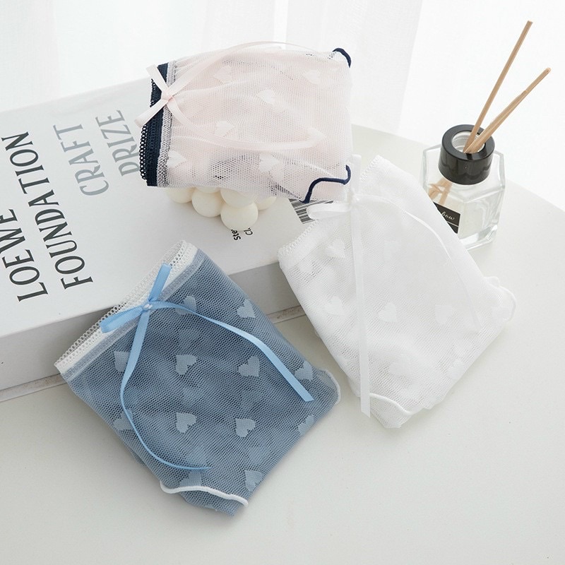 ❤QUẦN LÓT REN PHỐI TIM ĐÍNH NƠ KHUYẾN RŨ H006