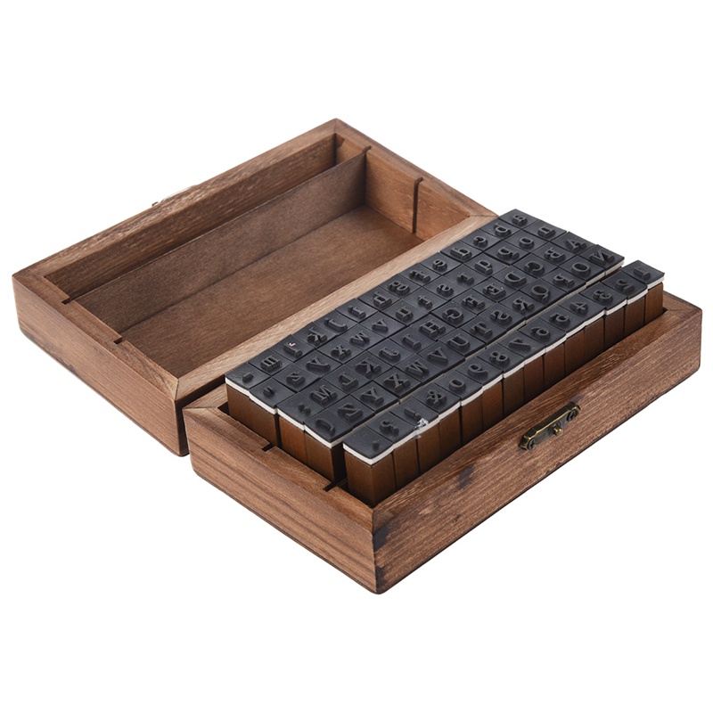 Set 70 Con Dấu In Chữ Cái Và Số Bằng Gỗ Phong Cách Cổ Điển Độc Đáo
