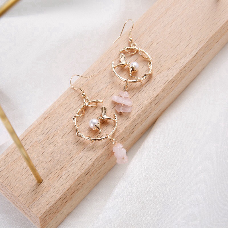 Khuyên tai nữ hình tròn thời trang Hàn Quốc COD