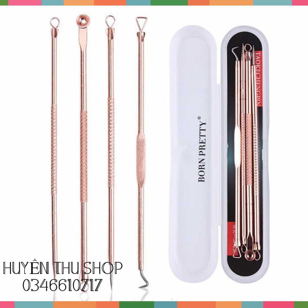 BỘ DỤNG CỤ NẶN MỤN 8 ĐẦU CAO CẤP