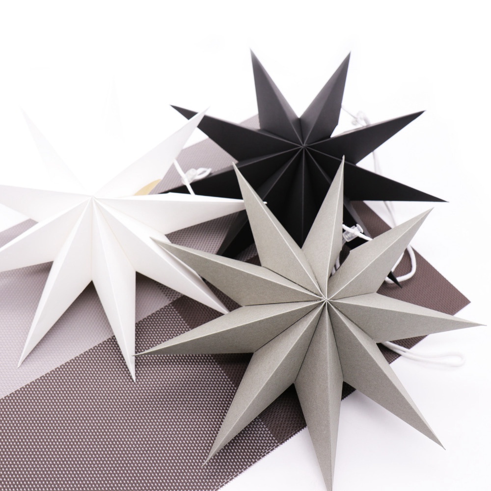 Bộ 2 đèn lồng giấy hình ngôi sao 3D trang trí nhà cửa/tiệc tùng/tiệc tùng/cây thông Noel dài 30cm 12"