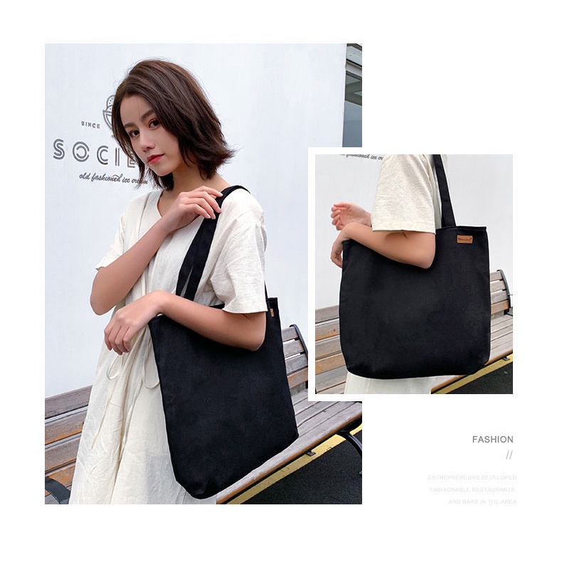 Túi xách canvas sức chứa lớn đơn giản thời trang cho nữ