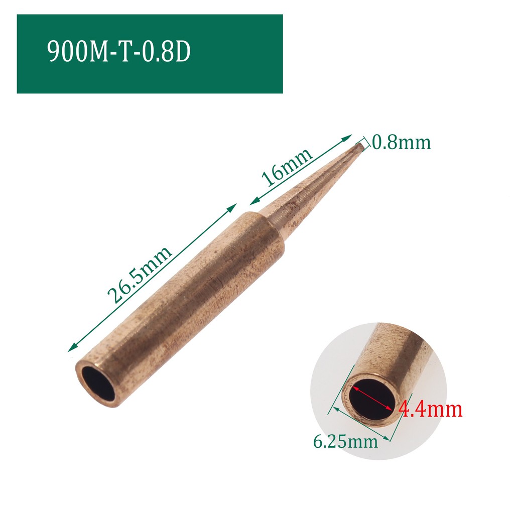 Bộ 5 Mũi Hàn Nhọn Bằng Đồng Cho Mỏ Hàn 936-900M-T-0.8D