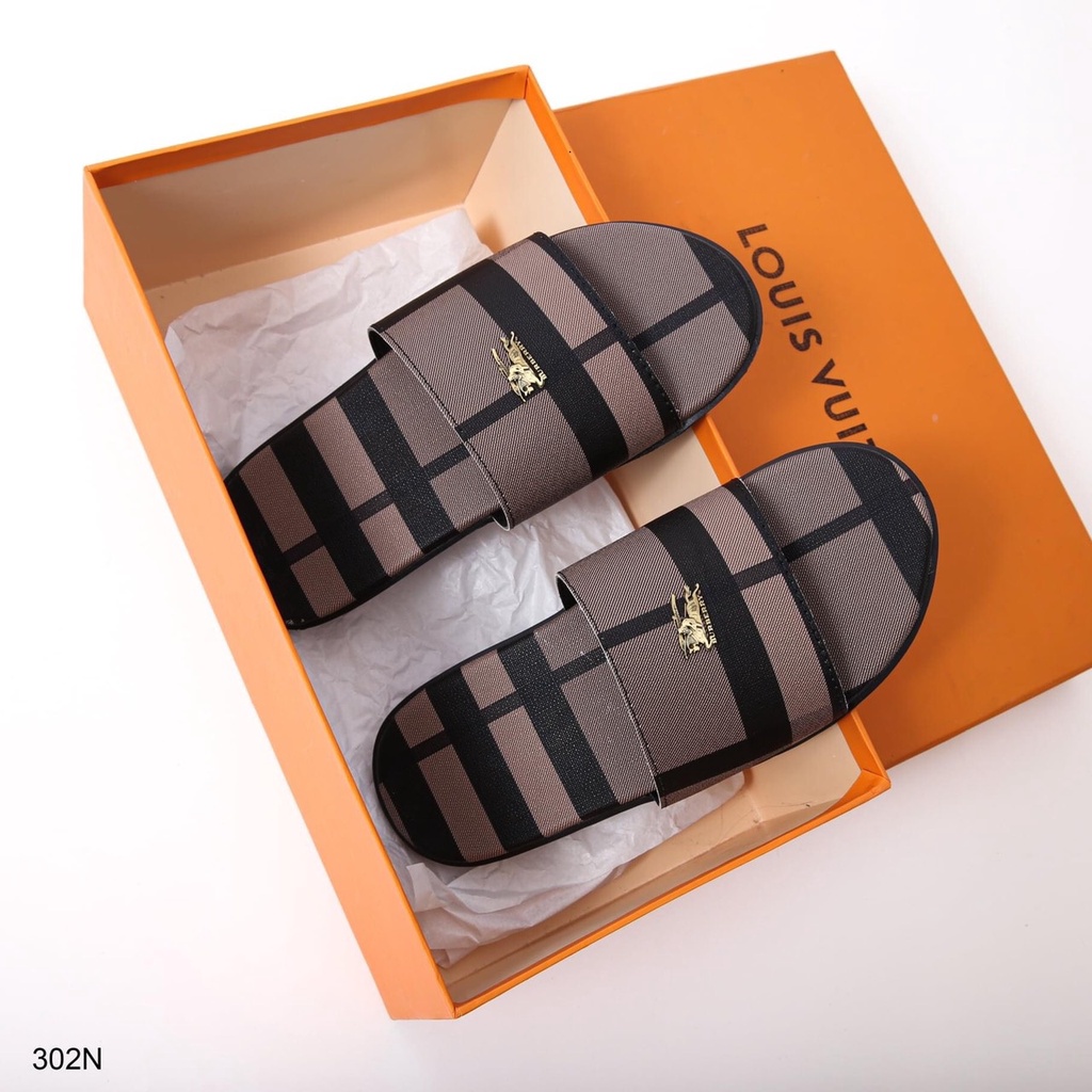 DÉP NAN BURBERRY HÀNG MỚI VỀ ĐẾ CAO SU QUAI DA PU