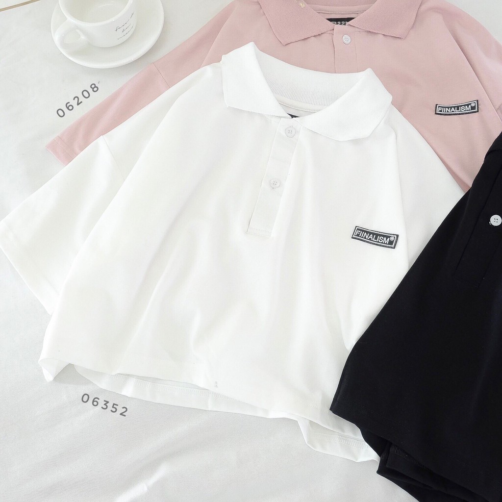 Áo thun croptop polo tay lỡ form rộng nhiều màu Fiinalism ulzzang - Made by Fiin (có ảnh cận chất) | BigBuy360 - bigbuy360.vn