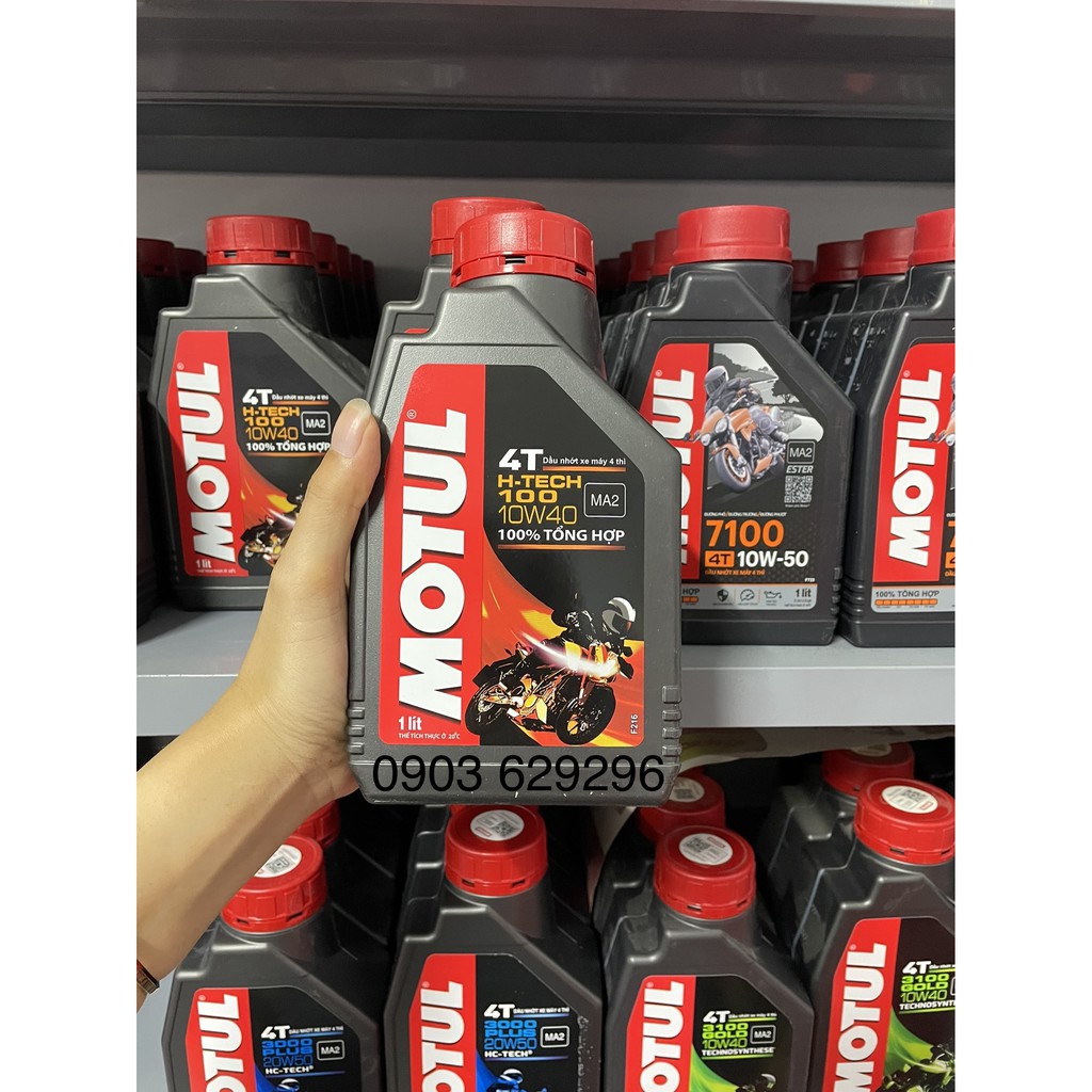 Dầu nhớt MOTUL H-Tech 100 10W40 4T 1L  MA2 SN cho các loại xe - Motul Htech