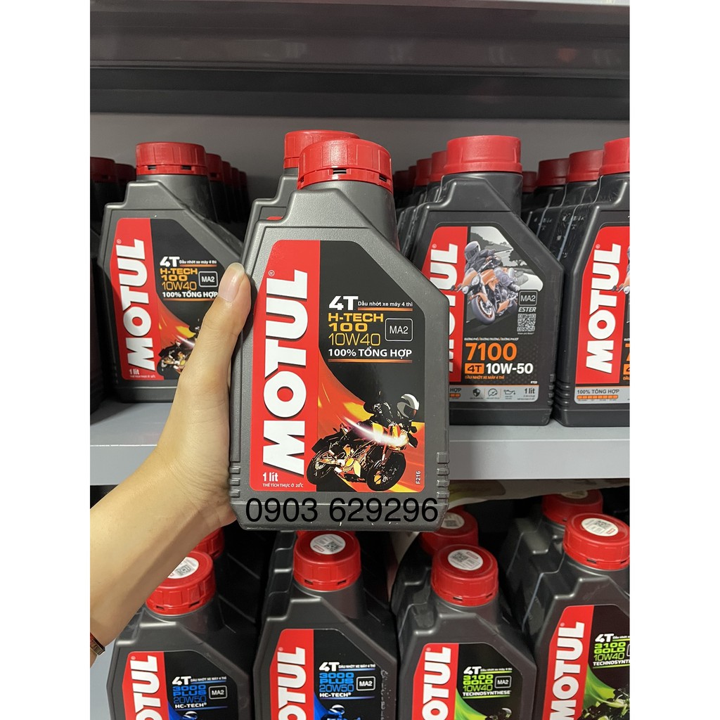 Dầu nhớt 1 lít MOTUL H-Tech 100 10W40 (100% tổng hợp) MA2 SN