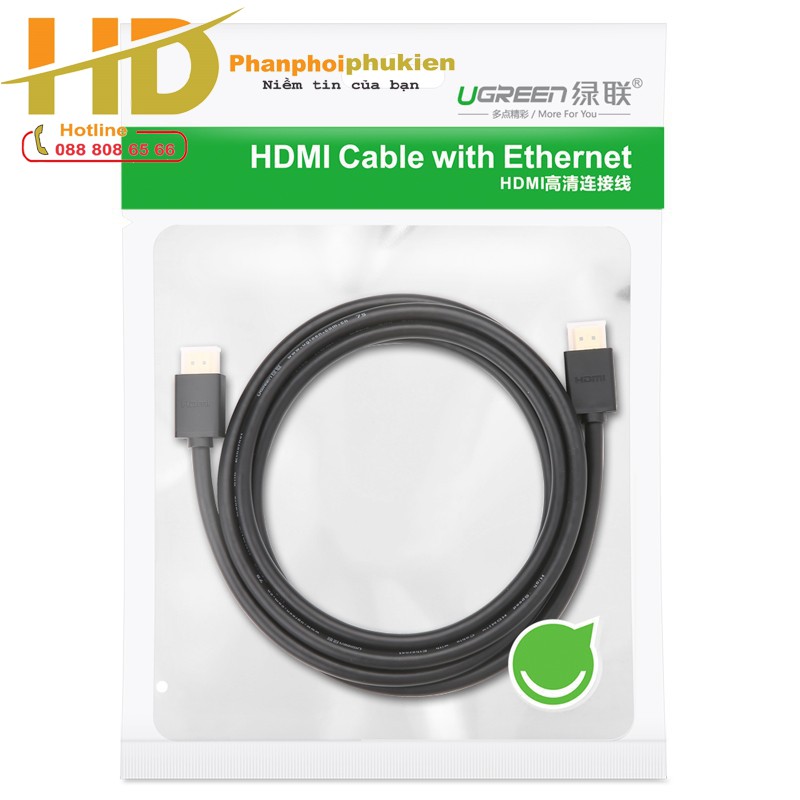 Cáp HDMI 1m Chính Hãng Ugreen 10106 Chất Lượng Cao