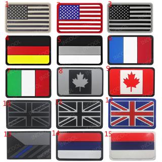 Cờ Mỹ Kingdom France Đức Ý Czech Canada USA Bằng Cao Su PVC Họa Tiết Quân Đội