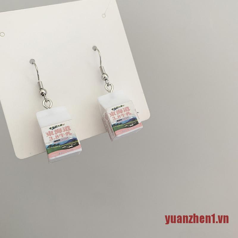 Bông Tai Hình Bình Sữa Bằng Nhựa Dễ Thương