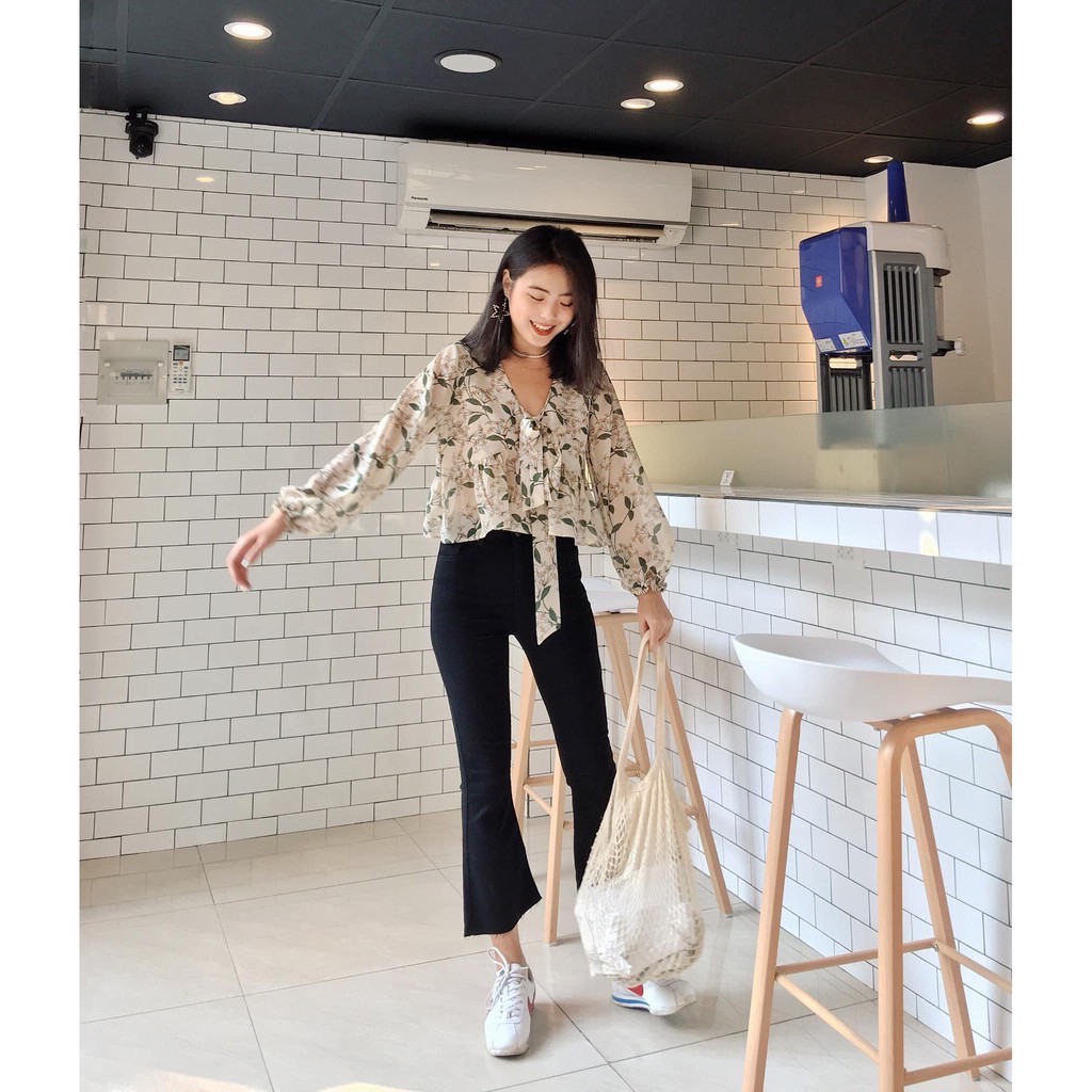 [Mã WASTMAY giảm 15% tối đa 30K đơn 150K] Quần bò ống loe - jean nữ đen trơn basic ống loe lưng cao, cạp cao dễ phối đồ | BigBuy360 - bigbuy360.vn