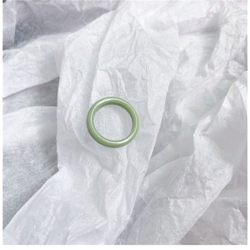 Nhẫn nhựa cao cấp nữ màu pastel phong cách Hàn Quốc [Chillee][RG-077]