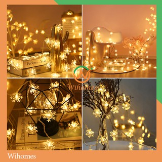 Dây Đèn Led Bông Tuyết Sáng Ấm - Dây 3M/20 Bóng - Đèn Led Wihomes