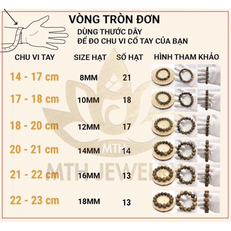 Vòng Tay Trầm Hương Hạt Tròn Đơn 8/10/12/14/16/18mm Trầm Tốc Việt
