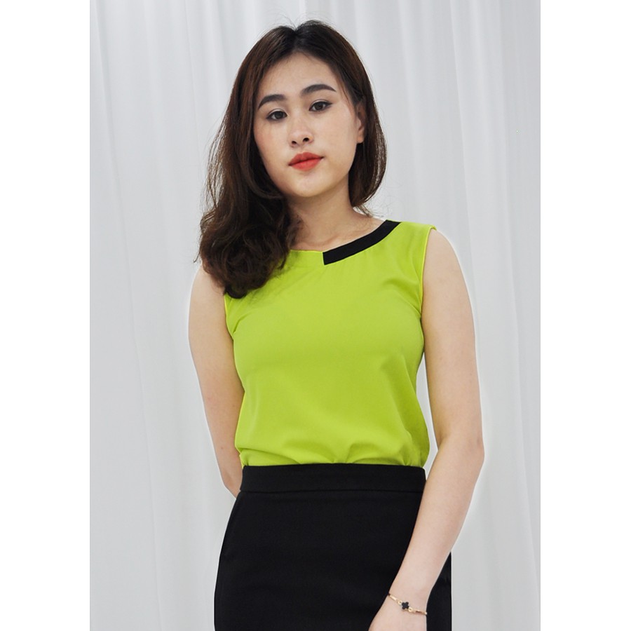 [ GOTI - SIÊU RẺ - CÓ HÌNH THẬT] ÁO CÔNG SỞ KIỂU ÁO SÁT NÁCH PHỐI MÀU GOTI3075 ( CHỈ BÁN ÁO)