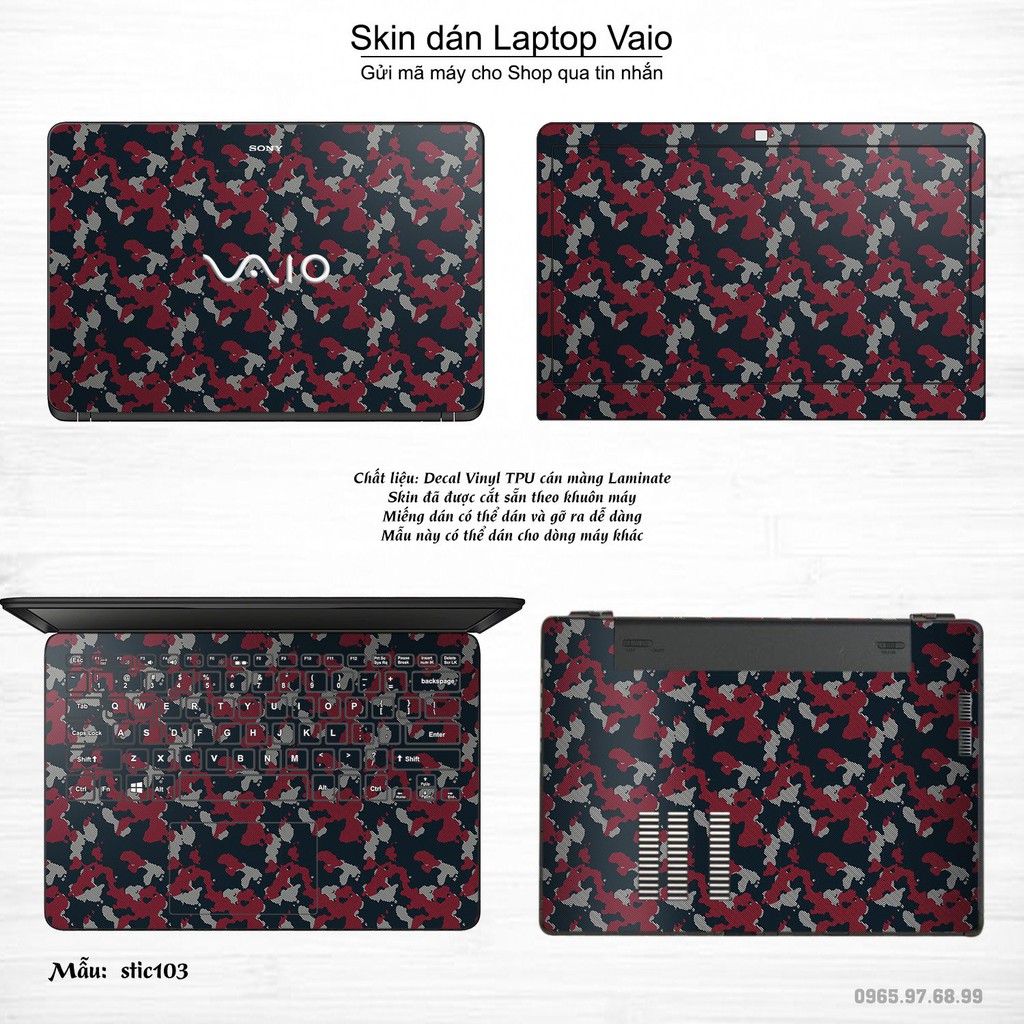 Skin dán Laptop Sony Vaio in hình Hoa văn sticker _nhiều mẫu 17 (inbox mã máy cho Shop)