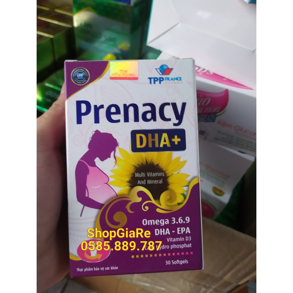 Prenacy DHA + Viên bổ bà bầu Bổ sung sắt, acid folic, vitamin cho mọi phụ nữ mang thai và cho con bú 30v
