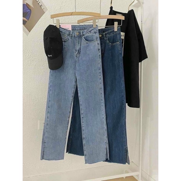 QNU133 - QUẦN JEANS NỮ LOE XẺ GẤU M351