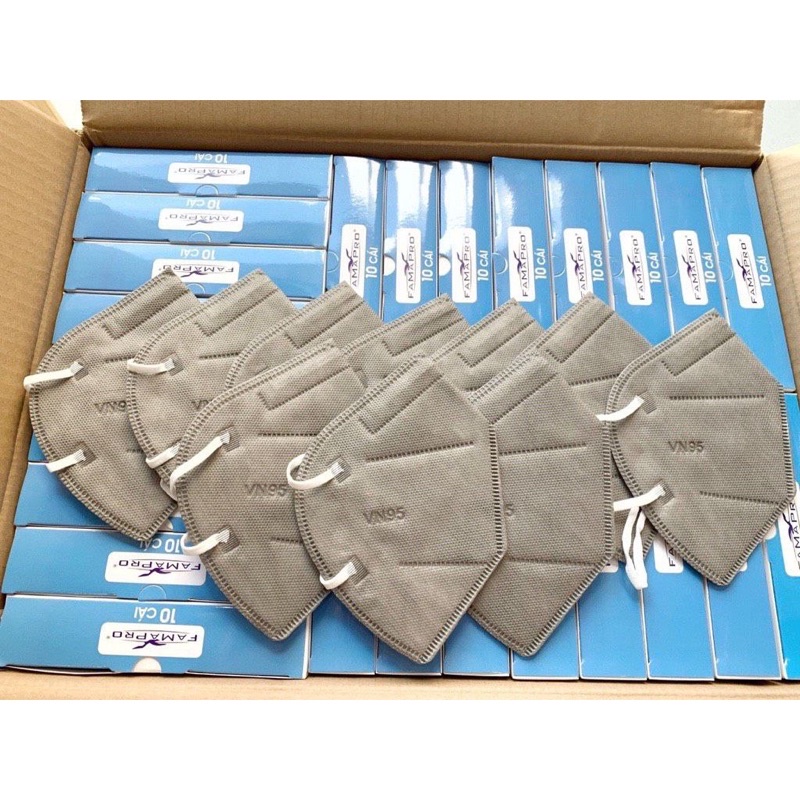 Khẩu trang VN95 Famapro nhiều màu 1 hộp 10 cái - 1 thùng 500 cái combo 10-50 cái