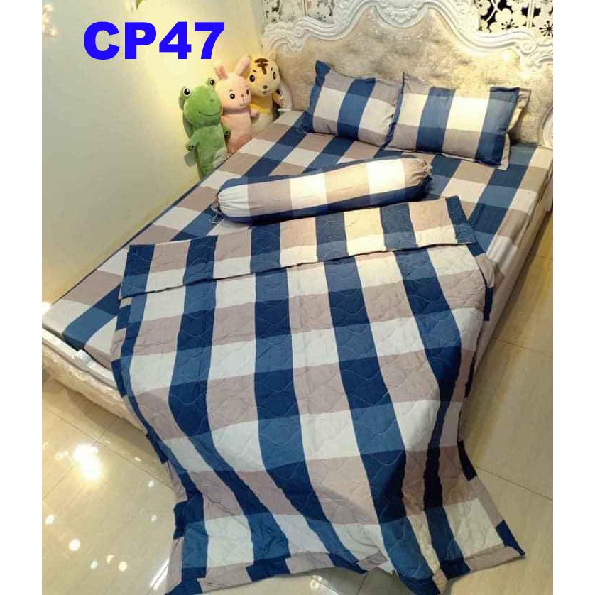 Chăn trần 2 mặt cotton poly CP47 hàng loại 1, thoáng mát, màu sắc trang nhã cho phòng ngủ hiện đại