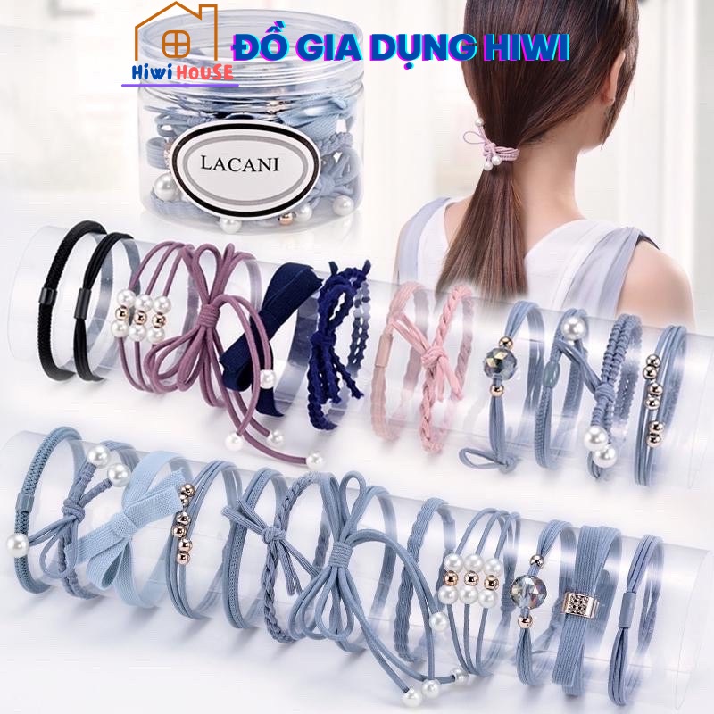 Set 12 Dây Buộc Tóc Hàn Quốc Siêu Xinh Kèm Hộp Đựng