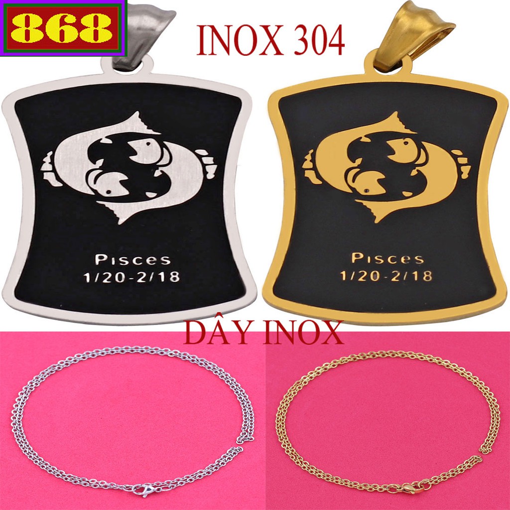 Dây chuyền cung Song Ngư inox VITCSNT - Dây đeo inox 12 cung Hoàng đạo