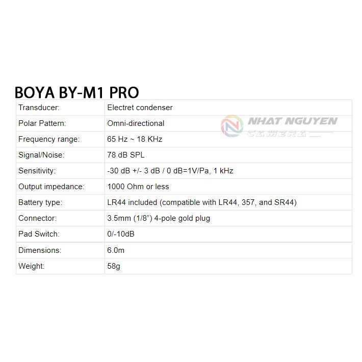 BOYA BY-M1 PRO - Micro cài áo thu âm Boya BY M1 PRO