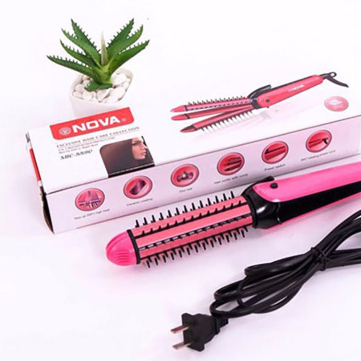 Máy là tóc, uốn xoăn, bấm xù 3 in 1 NOVA 8890