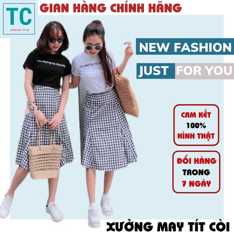 set áo thun kèm chân váy caro midi cực vintage ,cực cá tính XƯỞNG MAY TÍT CÒI | BigBuy360 - bigbuy360.vn