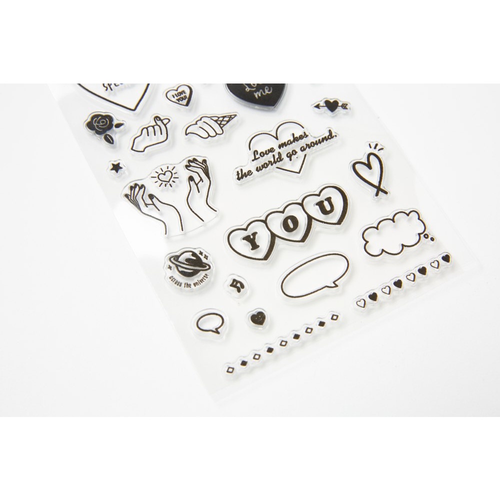 Tem Dán Sticker Stamp ARTBOX Hàn Quốc Họa Tiết Trái Tim Trang Trí Cho Sổ Tay