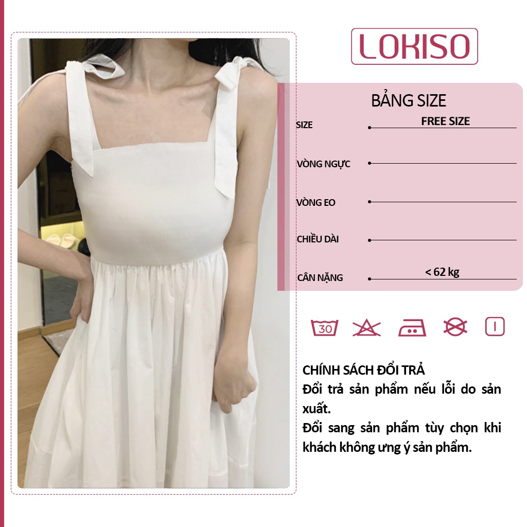 Đầm babydoll ulzzang trắng nữ 2 dây dáng dài LOKISO VD01 | BigBuy360 - bigbuy360.vn