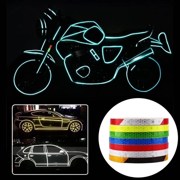 Cuộn Băng Keo Phản Quang 8m Dùng Trang Trí Xe Hơi / Xe Máy Độc Đáo