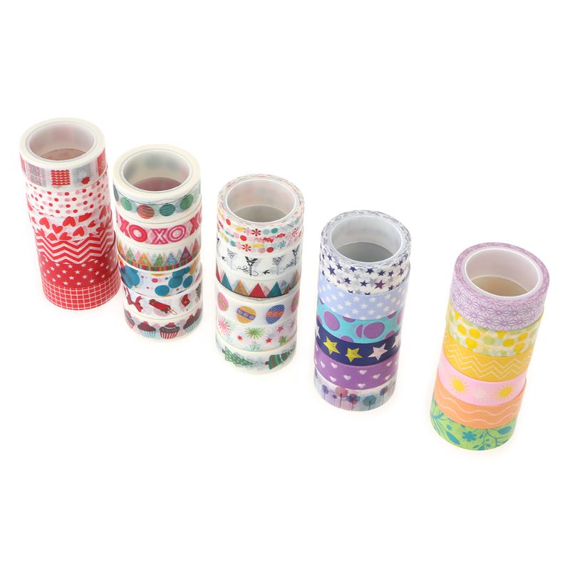 Cuộn băng keo giấy washi họa tiết giáng sinh trang trí sổ tay diy