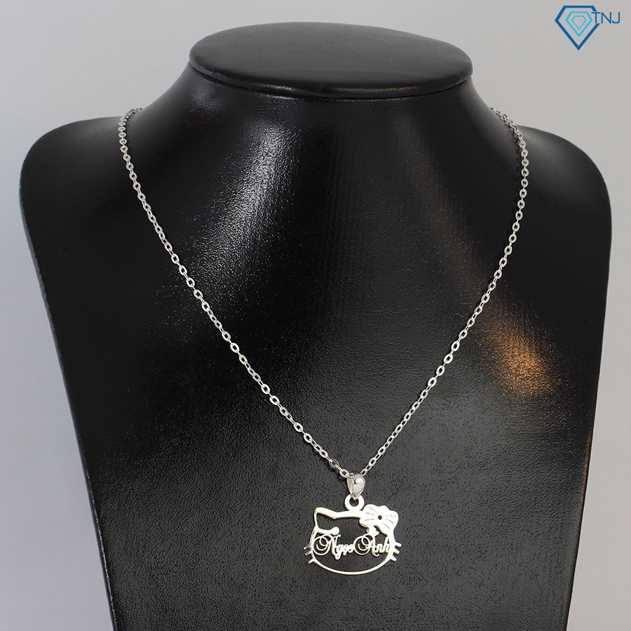 Vòng cổ bạc cho bé gái khắc tên hình Hello Kitty DCT0019 - Trang Sức TNJ