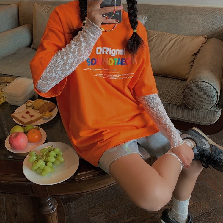 Áo Thun Chiffon Mỏng Phối Ren Thời Trang Mùa Hè 2023 Mới Cho Nữ