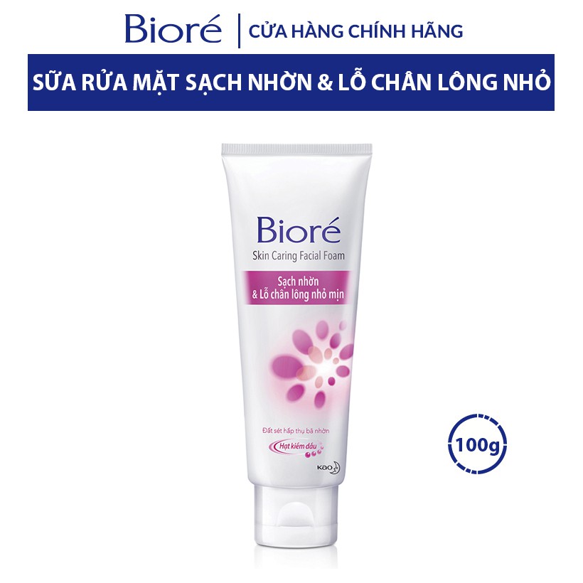 [Mã COSKAOHOT giảm 8% đơn 150K] Sữa Rửa Mặt Sạch Nhờn &amp; Lỗ Chân Lông Nhỏ Mịn Biore 100g