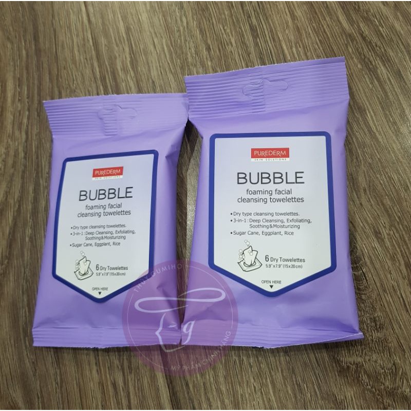 Khăn tẩy trang khô Purederm gói 6 cái