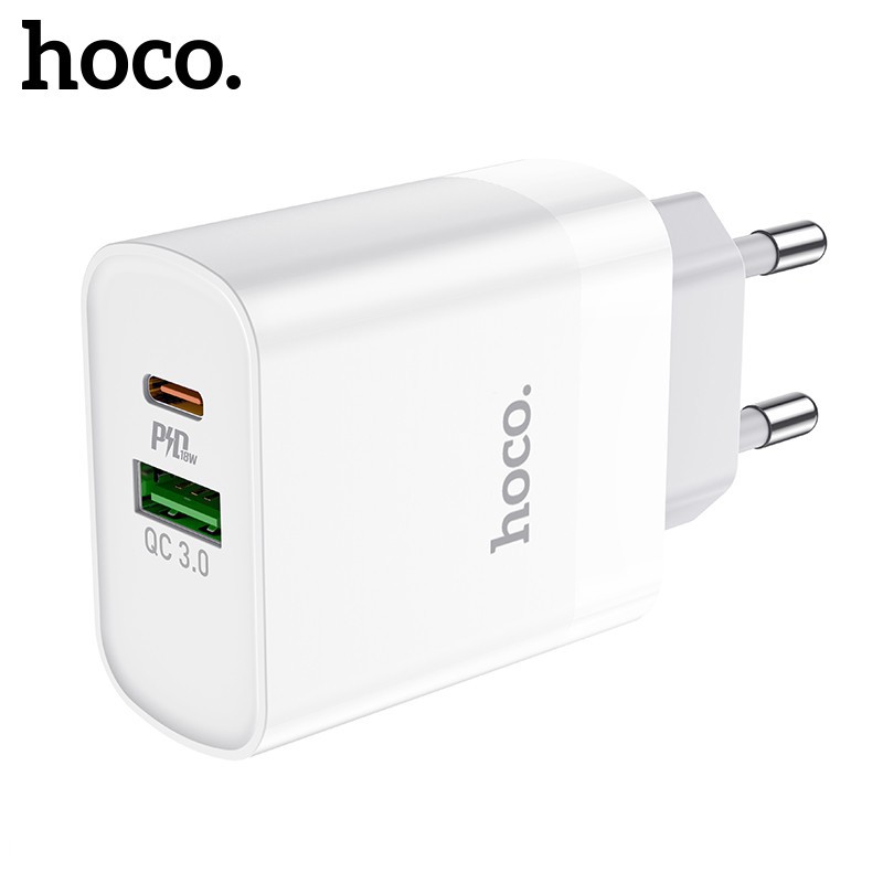 Bộ Sạc Nhanh Android PD20W + QC3.0 Hoco C80 Chính Hãng 2 Cổng Ra USB Và Type C Kèm Cáp Type C To Type C 3A 1M