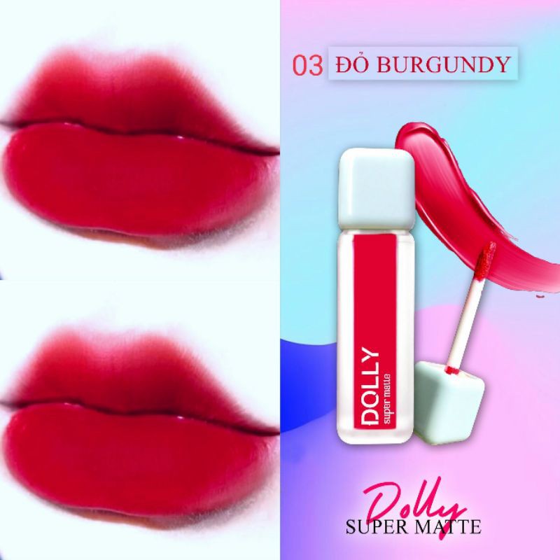 " ĐỎ BURGUNDY 03" SON DOLLY SUPER MATTE HOT TREND 2021