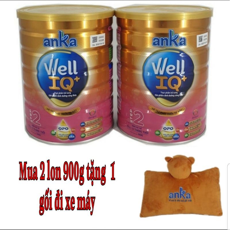 2 lon sữa Anka Well IQ+ Step 2 900gr có quà tặng