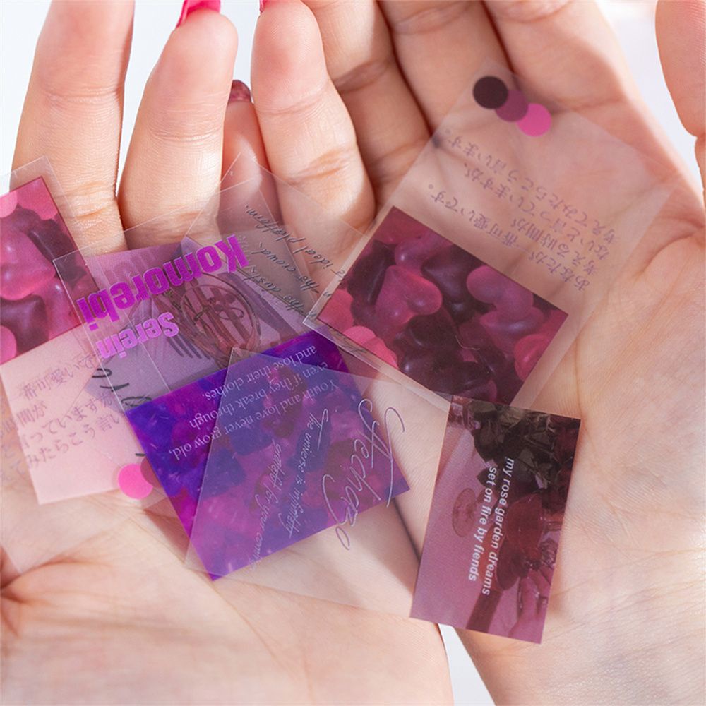 Bộ 60 Miếng Dán Trang Trí Sổ Tay/ Album Ảnh Trong Suốt Không Thấm Nước DIY