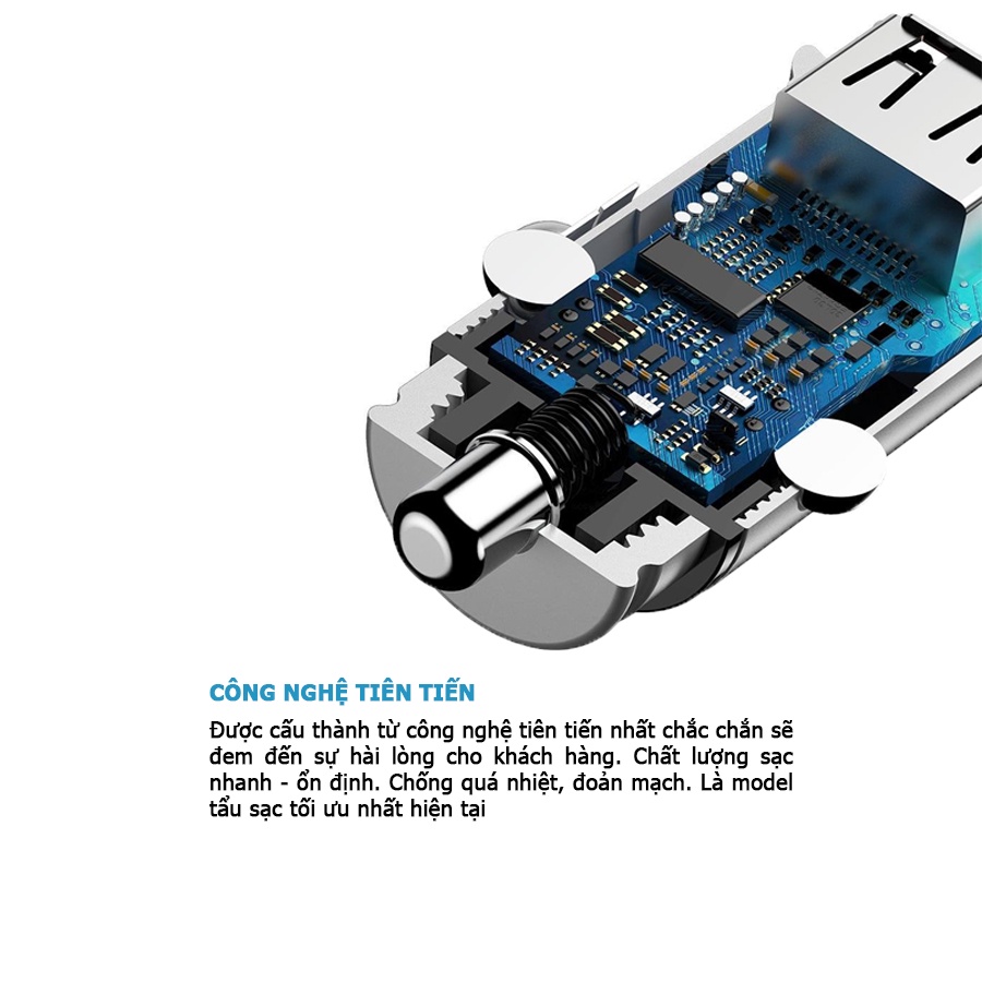 Tẩu Sạc Nhanh Baseus BS- C16Q1 Tích Hợp Type-C PD và USB, Quick charge 4.0 QC 3.0 SCP 5A