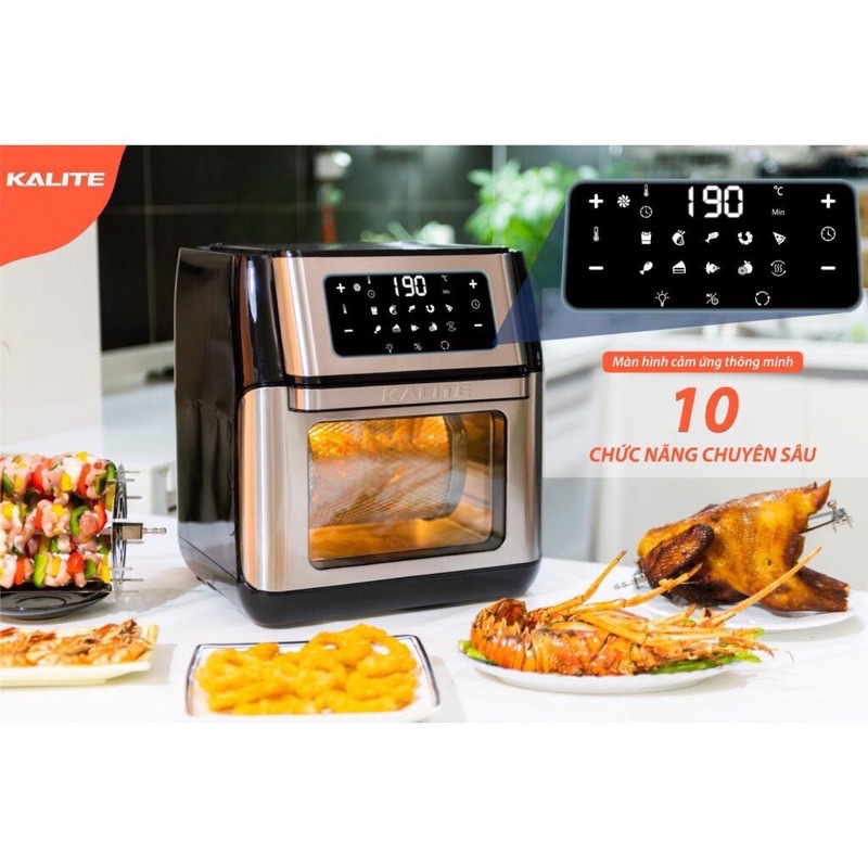 Nồi chiên không dầu Kalite Q10 đa năng, dung tích 10L, bảo hành 24 tháng - hàng chính hãng