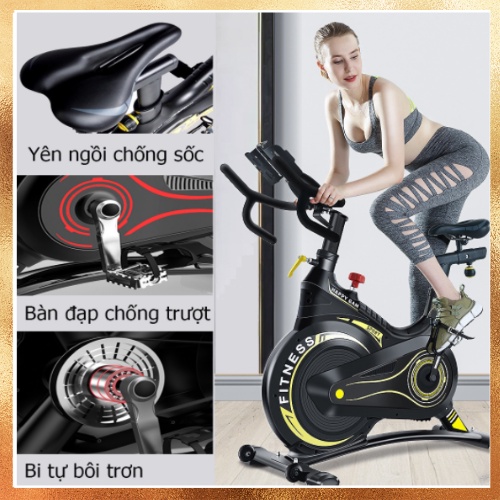 Xe đạp tập gym tại nhà cao cấp JOBUR JINESS S500 - Bánh đà kháng từ + Đo nhịp tim Tặng kèm Tai nghe và BGN