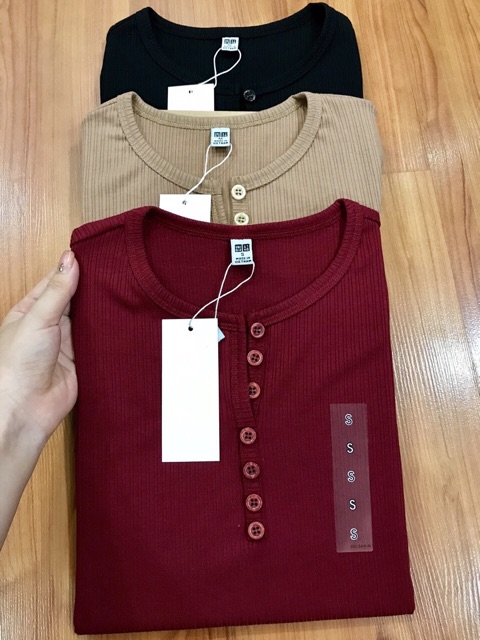 [FREE SHIP - ẢNH THẬT] Áo len tăm tay lỡ cổ tròn cúc | BigBuy360 - bigbuy360.vn