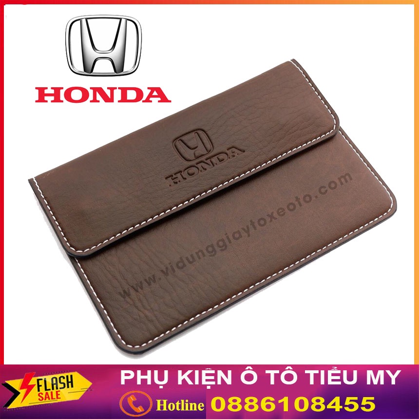 Ví Đựng Giấy Tờ Xe Ô Tô Giấy Đăng Kiểm Ô Tô Da Pu Cao Cấp Logo HONDA Bền Đẹp, Thời Trang, Kích Thước Nhỏ Gọn
