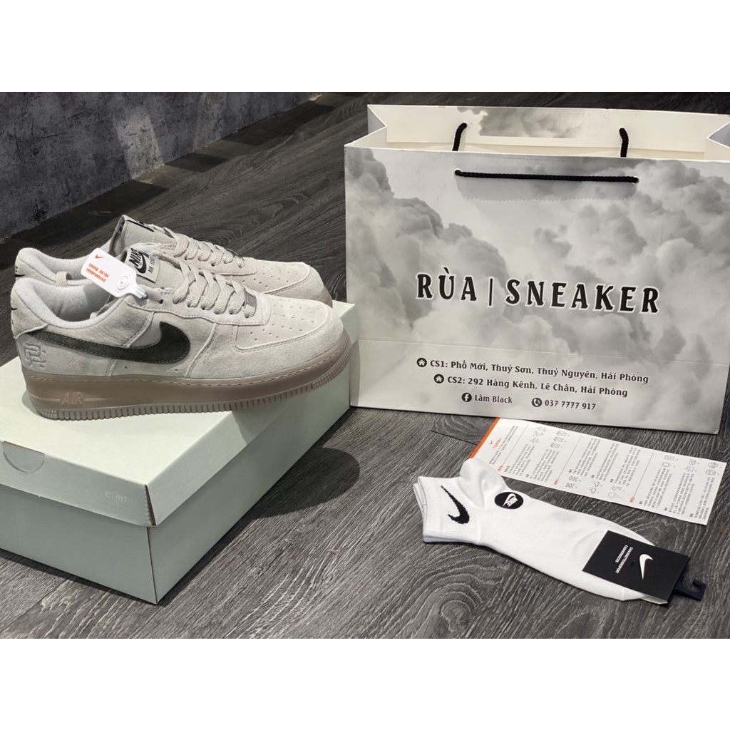 (Siêu phẩm ) giày thể thao sneaker AF1 Xám Nỉ Đế Trong bản cao cấp mới nhất ảnh thật + freeship