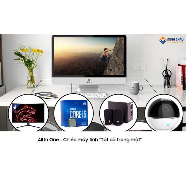 Bộ PC All in ONE (AIO) MCC8182 Home Office Computer CPU i3 8100/ Ram8G/ SSD240G/ Wifi/ Camera/ 22inch