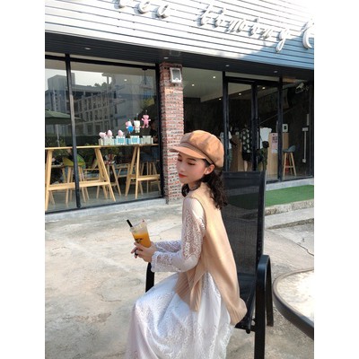 [ODER] [Ảnh Feaback phía sau] Set gile len váy trắng ren ulzzang cực xinh | BigBuy360 - bigbuy360.vn