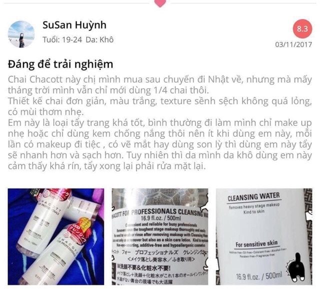 (CÓ BILL) TẨY TRANG CHACOTT NHẬT 500ML | BigBuy360 - bigbuy360.vn